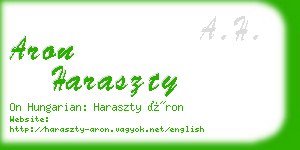 aron haraszty business card